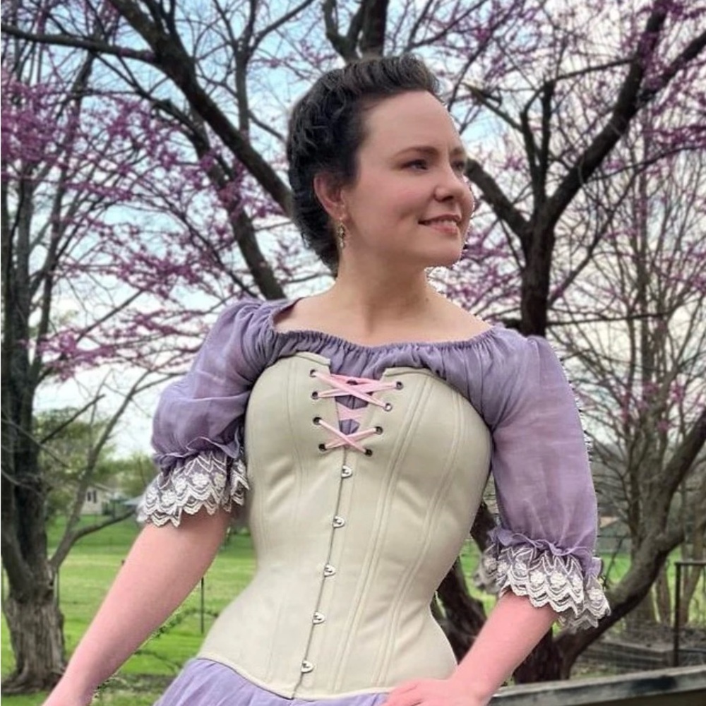 Timeless Trends Beige Cotton Overbust Corset 28L